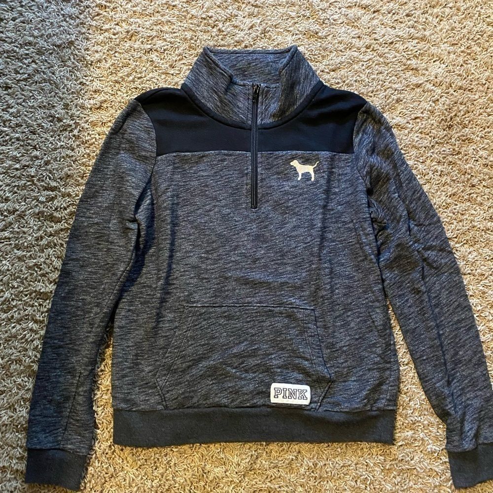 PINK 3/4 zippered pullover size S